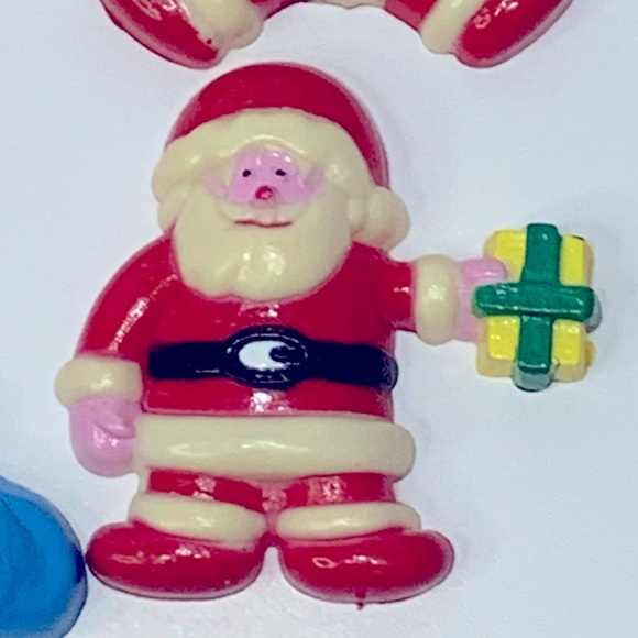 Vintage Christmas Santa Claus Plastic Fridge Magnets Lot Of 8 - Picture 5 of 14
